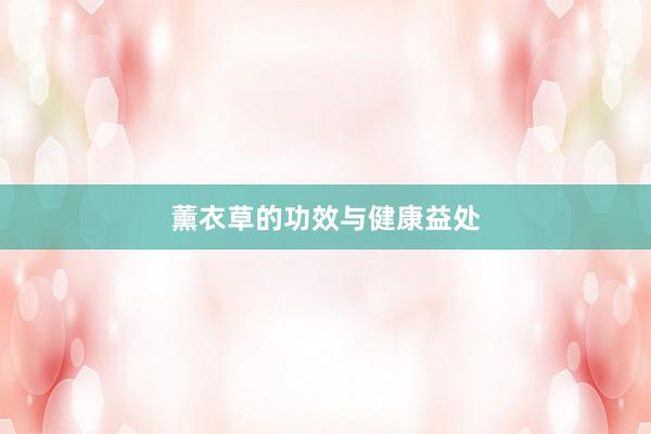 薰衣草的功效与健康益处